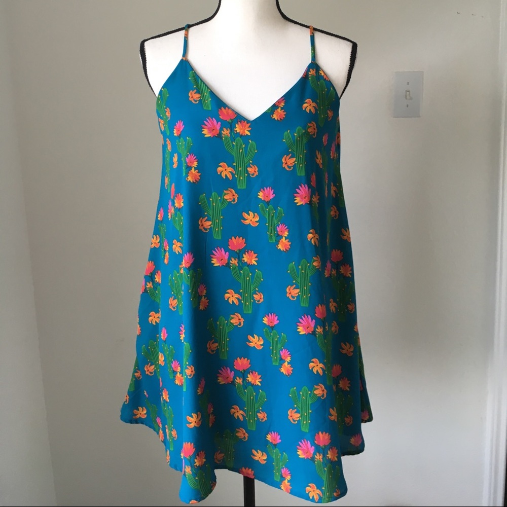 Peach Love California Cactus Blooms Dress